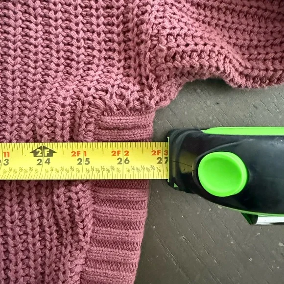 Express Women's NWT Mauve Cowl Neck Cable Knit Sweater Size XL Dolman 3/4 Sleeve - Picture 13 of 16